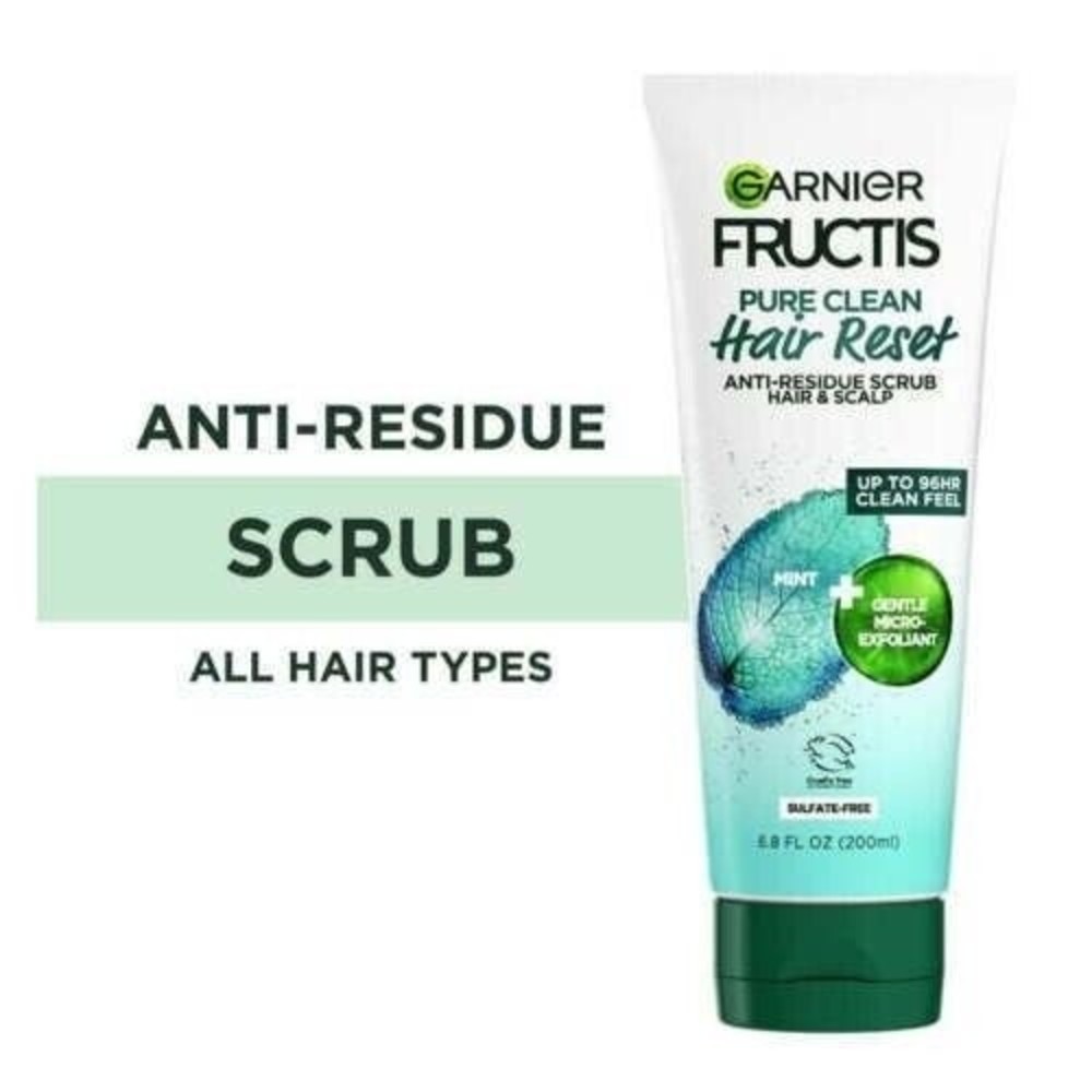 Garnier Fructis Pure Clean Hair Reset Gentle Anti-Residue Scrub, 6.76 fl oz New!